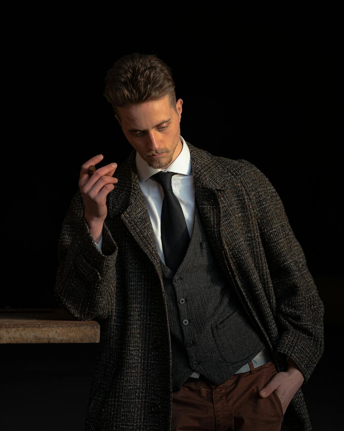 golf gifts for men who smoke cigars - sophisticated man smoking premium cigar